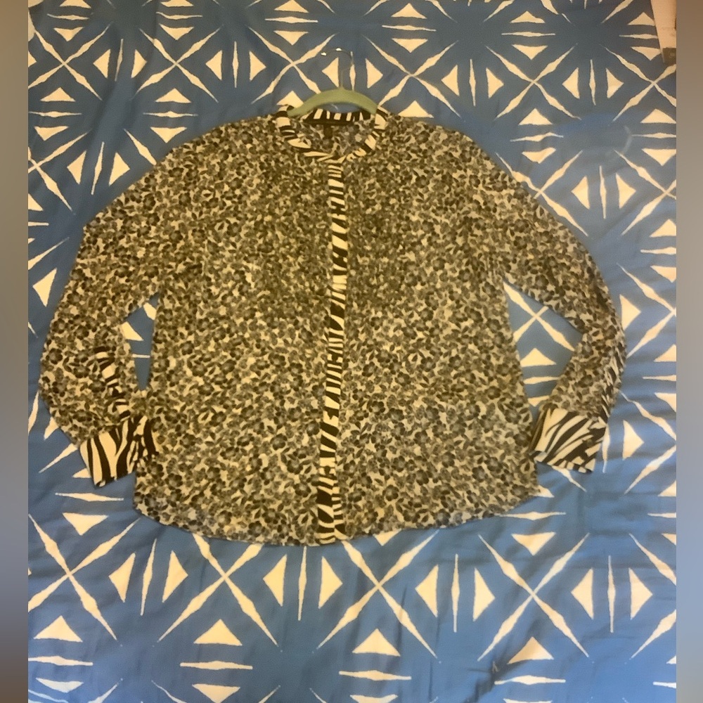 WHBM Ruffled Bib Blouse